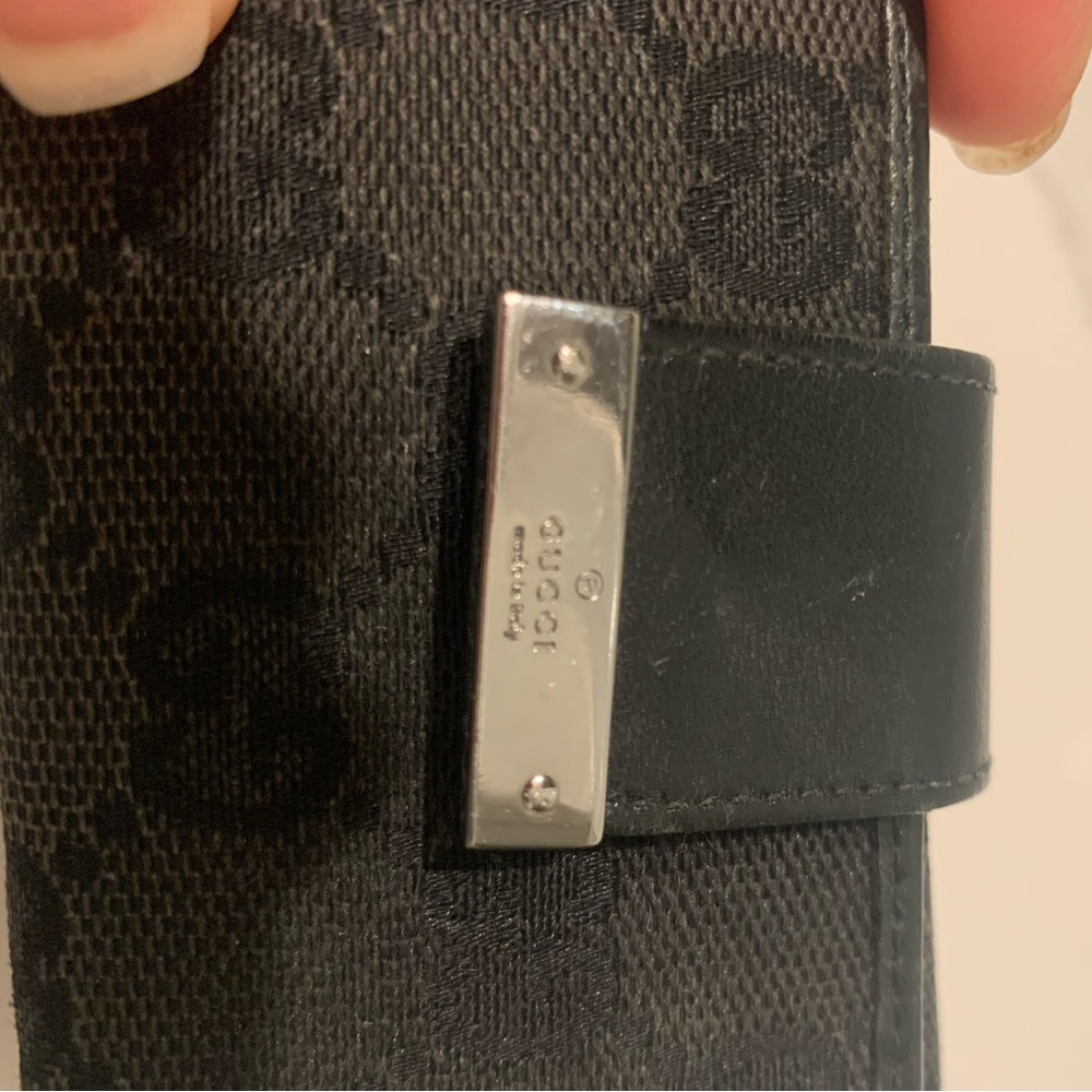 Vintage Gucci GG logo black Canvas and Leather Key Case Holder Wallet Organizer - Picture 12 of 12